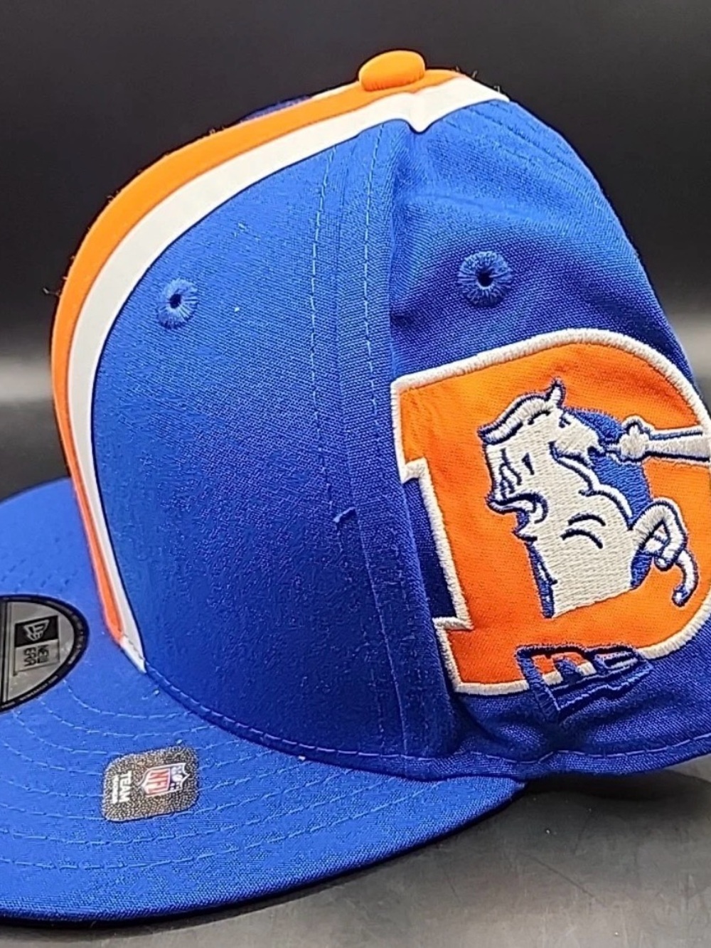 9fifty Royal Blue & Orange Broncos Embroidered Snapback Hat
